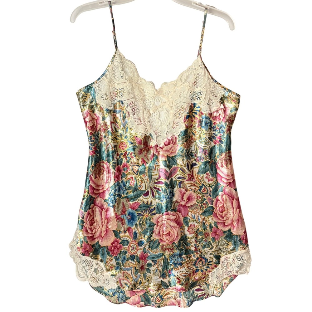 Victoria's Secret Gold Label Coquette 80s Chemise Slip Womens L Vintage Romantic